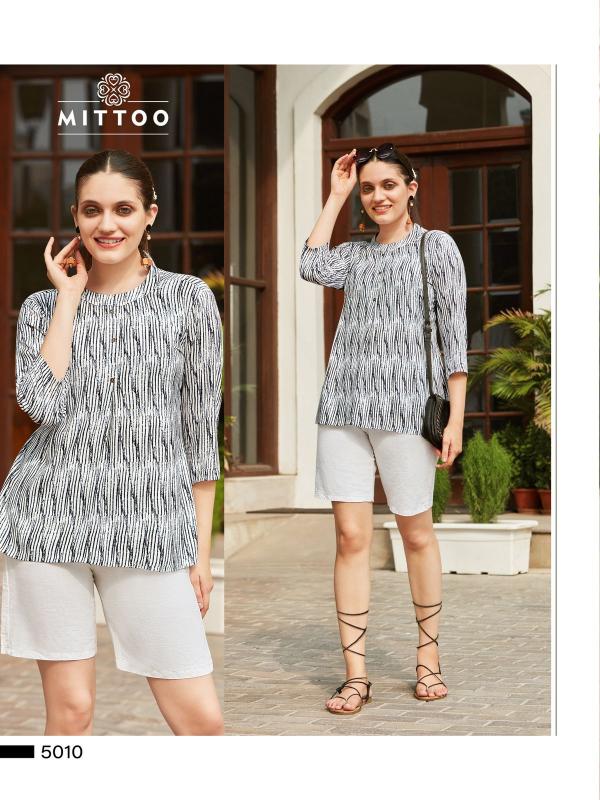 Mittoo Victoria 2 Rayon Printed Designing Western Tops Collection